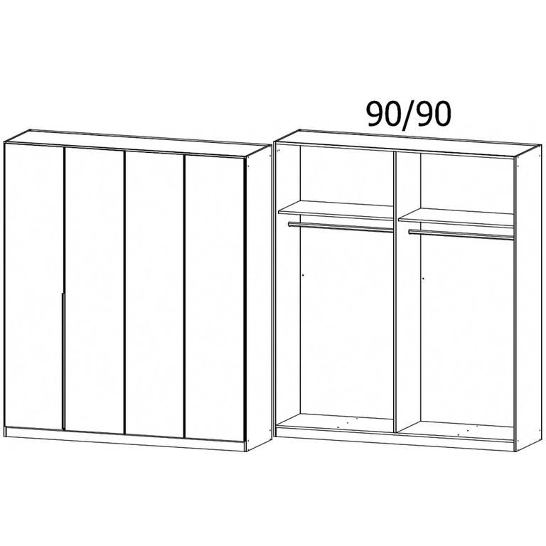 Alabama Wardrobe - 181cm - 4 Door - Artisan Oak