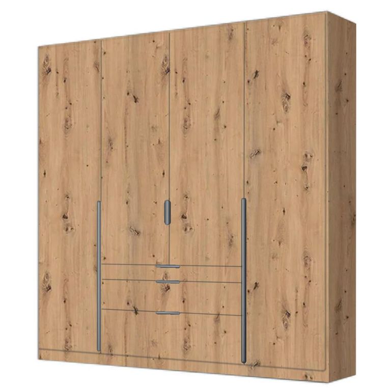 Alabama Wardrobe - 181cm - 4 Door - Drawer - Artisan Oak