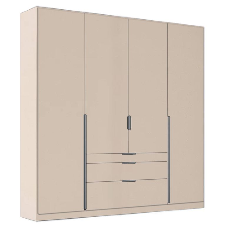 Alabama Wardrobe - 181cm - 4 Door - Drawer - Champagne