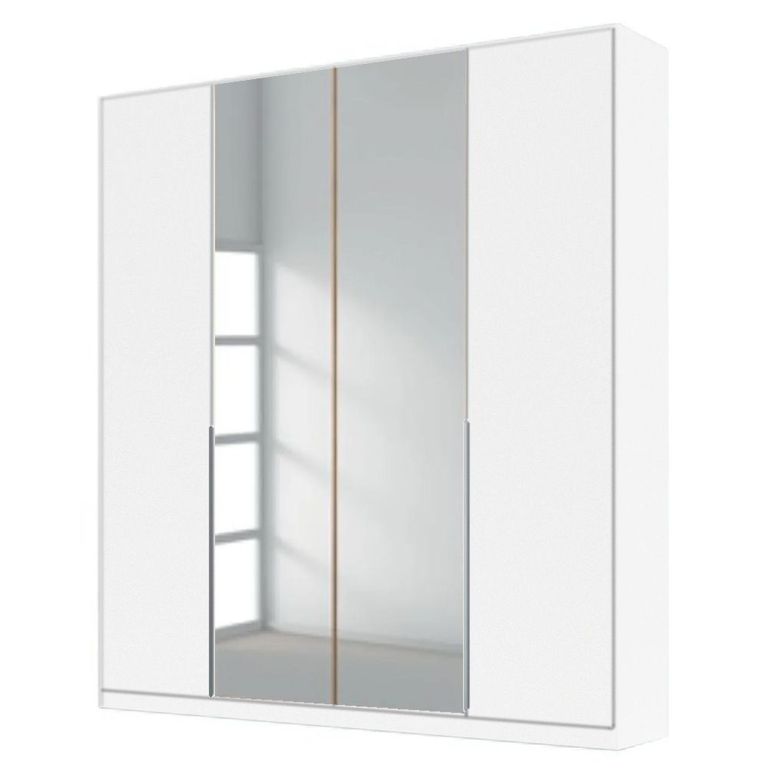 Alabama Wardrobe - 181cm - 4 Door - Mirror - Alpine White