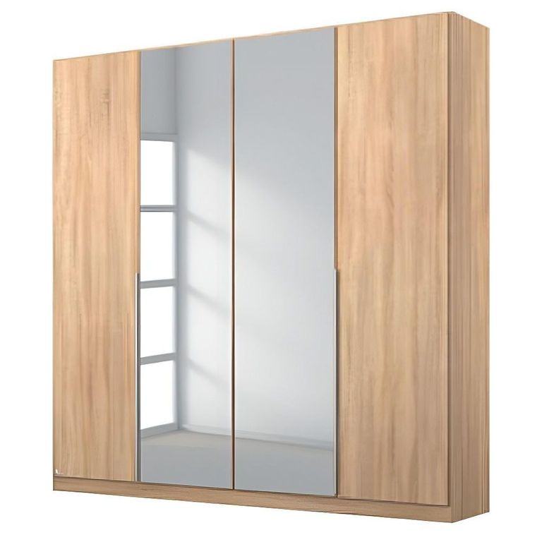 Alabama Wardrobe - 181cm - 4 Door - Mirror - Sonoma Oak
