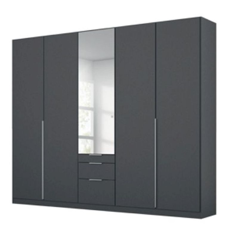 Alabama Wardrobe - 226cm - 5 Door - Combi - Metallic Dark Grey