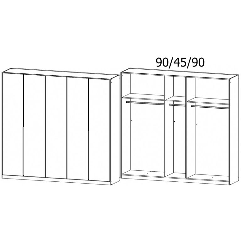 Alabama Wardrobe - 226cm - 5 Door - Alpine White
