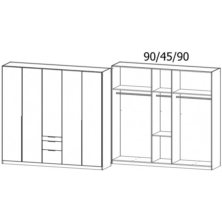 Alabama Wardrobe - 226cm - 5 Door - Drawer - Alpine White