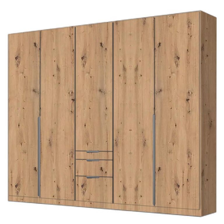 Alabama Wardrobe - 226cm - 5 Door - Drawer - Artisan Oak
