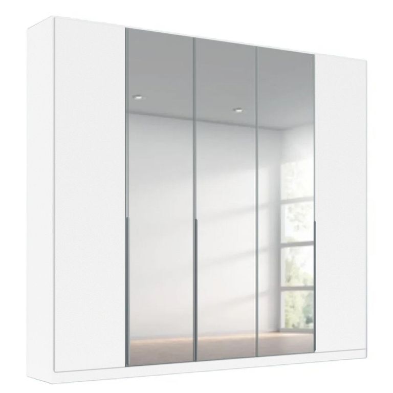 Alabama Wardrobe - 226cm - 5 Door - Mirror - Alpine White