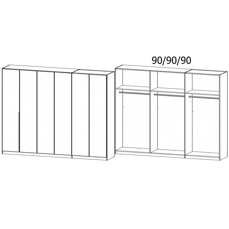 Alabama Wardrobe - 271cm - 6 Door - Alpine White