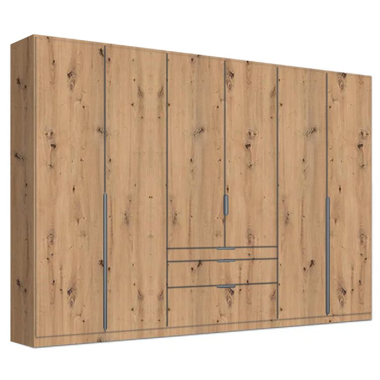 Alabama Wardrobe - 271cm - 6 Door - Drawer - Artisan Oak