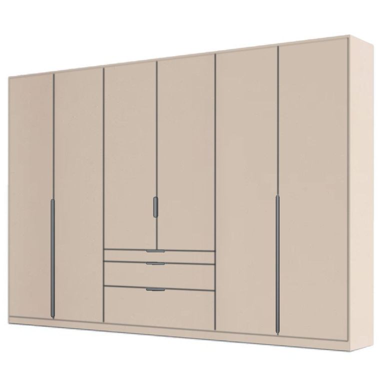 Alabama Wardrobe - 271cm - 6 Door - Drawer - Champagne