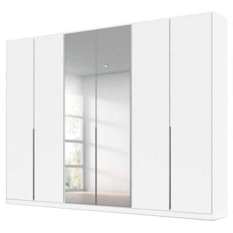 Alabama Wardrobe - 271cm - 6 Door - Mirror - Alpine White