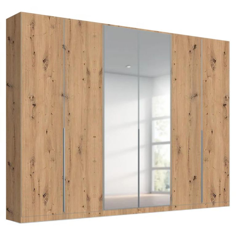 Alabama Wardrobe - 271cm - 6 Door - Mirror - Artisan Oak