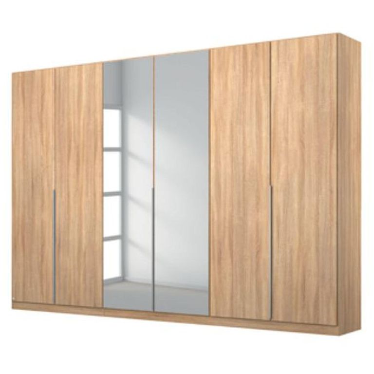 Alabama Wardrobe - 271cm - 6 Door - Mirror - Sonoma Oak