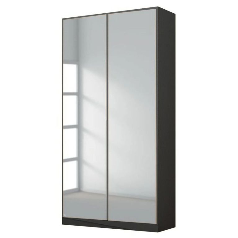 Rauch Alabama 91cm 2 Door Mirrored Wardrobe - Metallic Dark Grey
