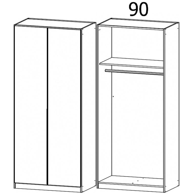 Rauch Alabama 91cm 2 Door Wardrobe - Champagne