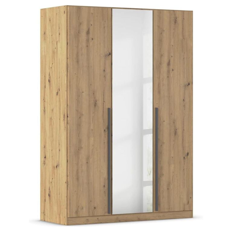 Rauch Alba 136cm 3 Door Mirror Wardrobe - Artisan Oak