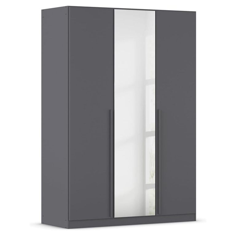 Rauch Alba 136cm 3 Door Mirror Wardrobe - Metallic Grey
