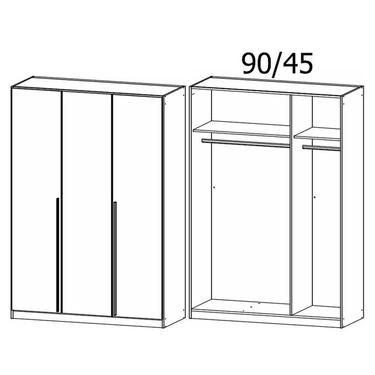 Rauch Alba 136cm 3 Door Wardrobe - Alpine White