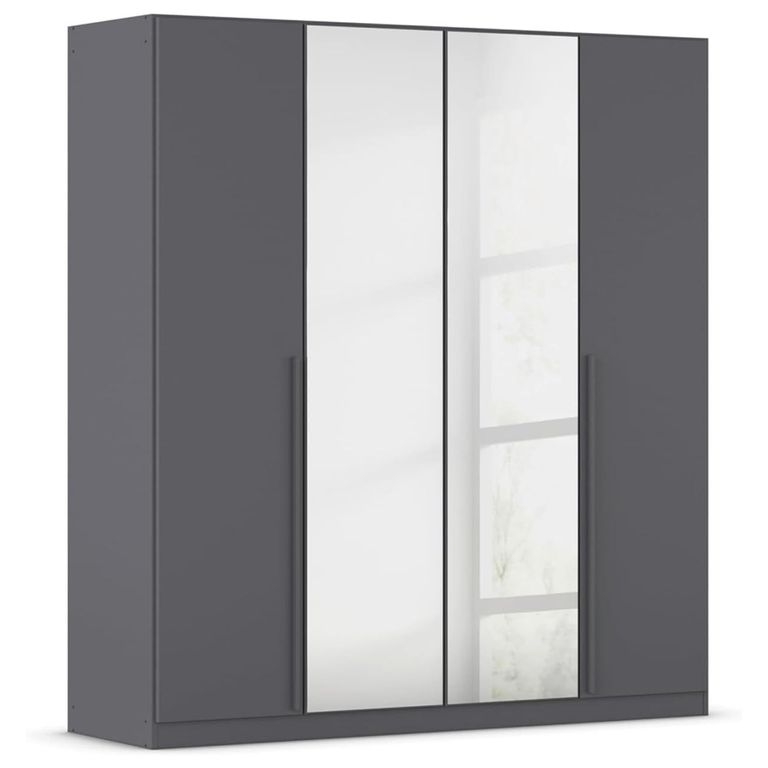 Rauch Alba 181cm 4 Door Mirror Wardrobe - Metallic Grey