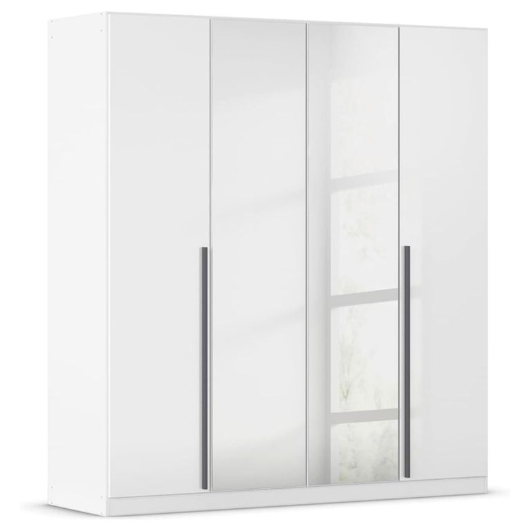 Rauch Alba 181cm 4 Door Mirror Wardrobe - White Gloss