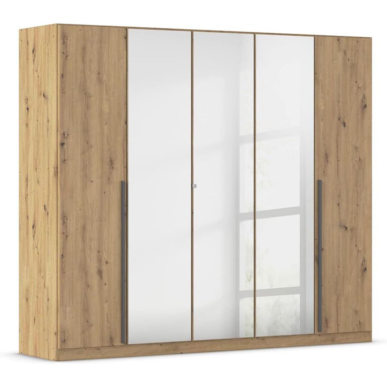 Rauch Alba 226cm 5 Door Mirror Wardrobe - Artisan Oak