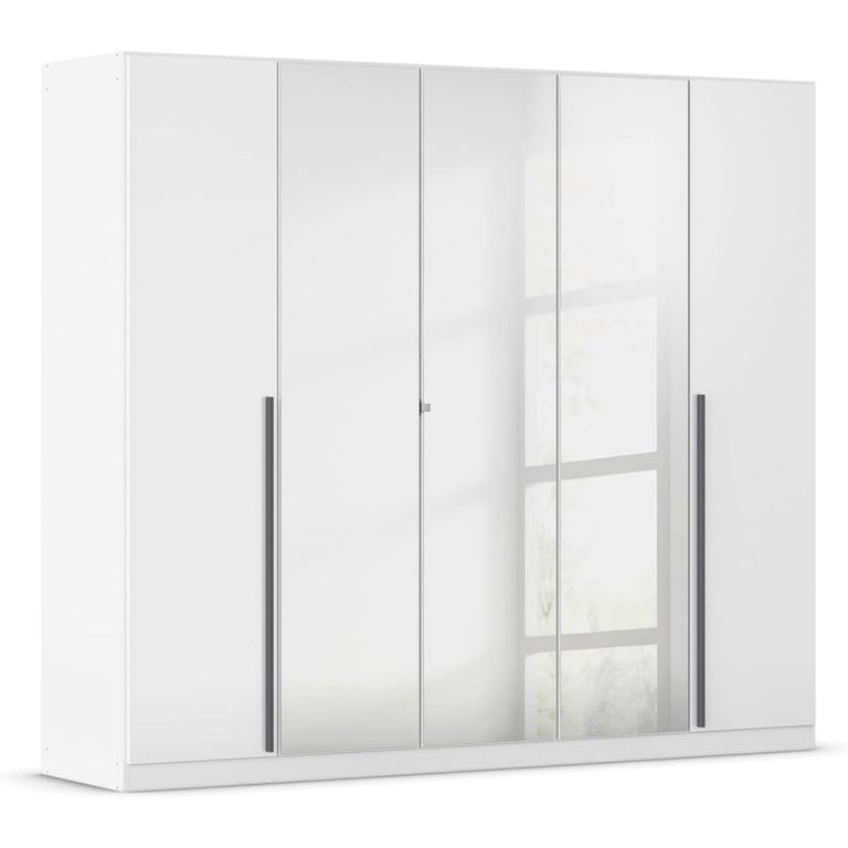 Rauch Alba 226cm 5 Door Mirror Wardrobe - White Gloss