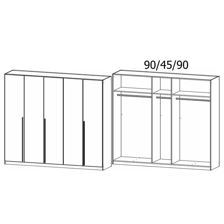 Rauch Alba 226cm 5 Door Wardrobe - Metallic Grey