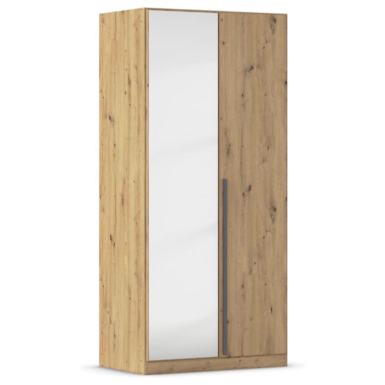 Rauch Alba 91cm 2 Door Mirror Wardrobe - Artisan Oak