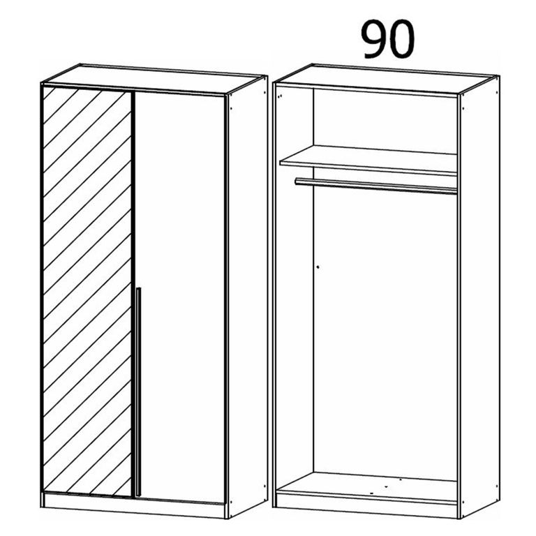 Rauch Alba 91cm 2 Door Mirror Wardrobe - Champagne