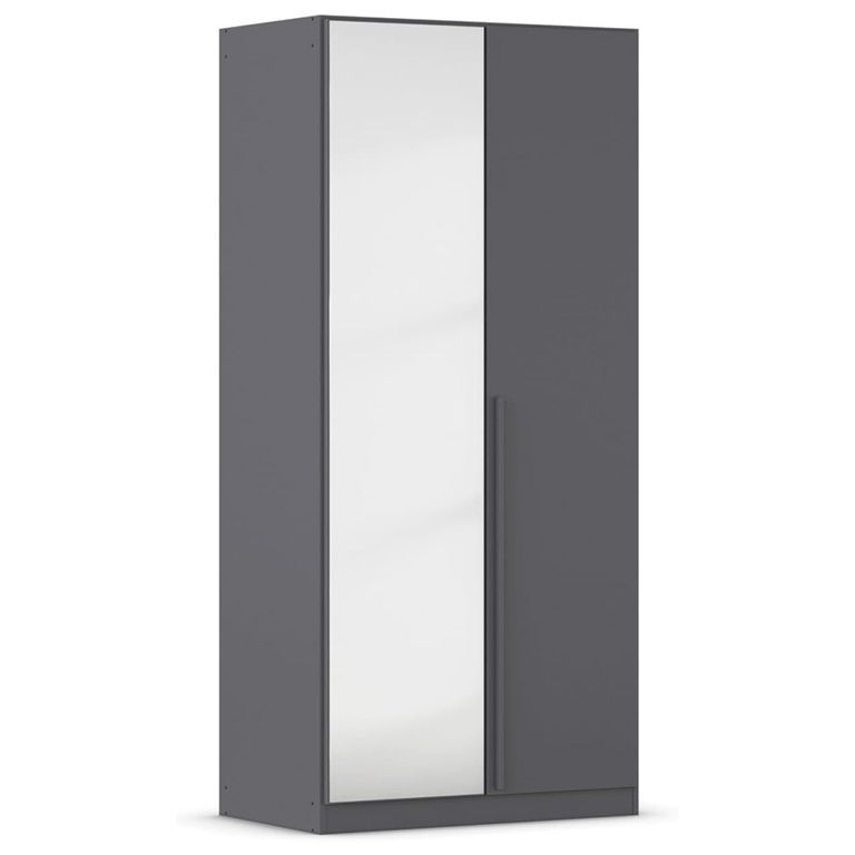 Rauch Alba 91cm 2 Door Mirror Wardrobe - Metallic Grey