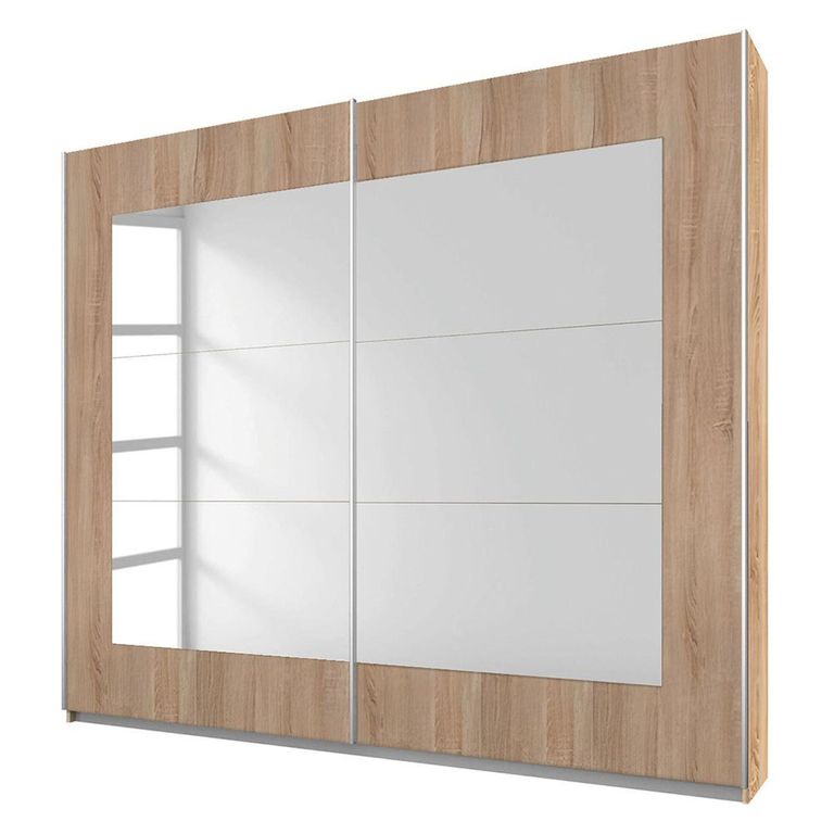 Rauch Alegro 226cm 2 Door Sliding Wardrobe with Mirror - Sonoma Oak