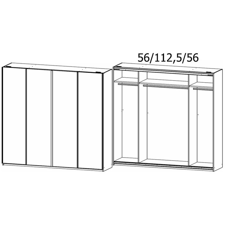 Rauch Altera 226cm 4 Door Sliding Wardrobe - Artisan Oak