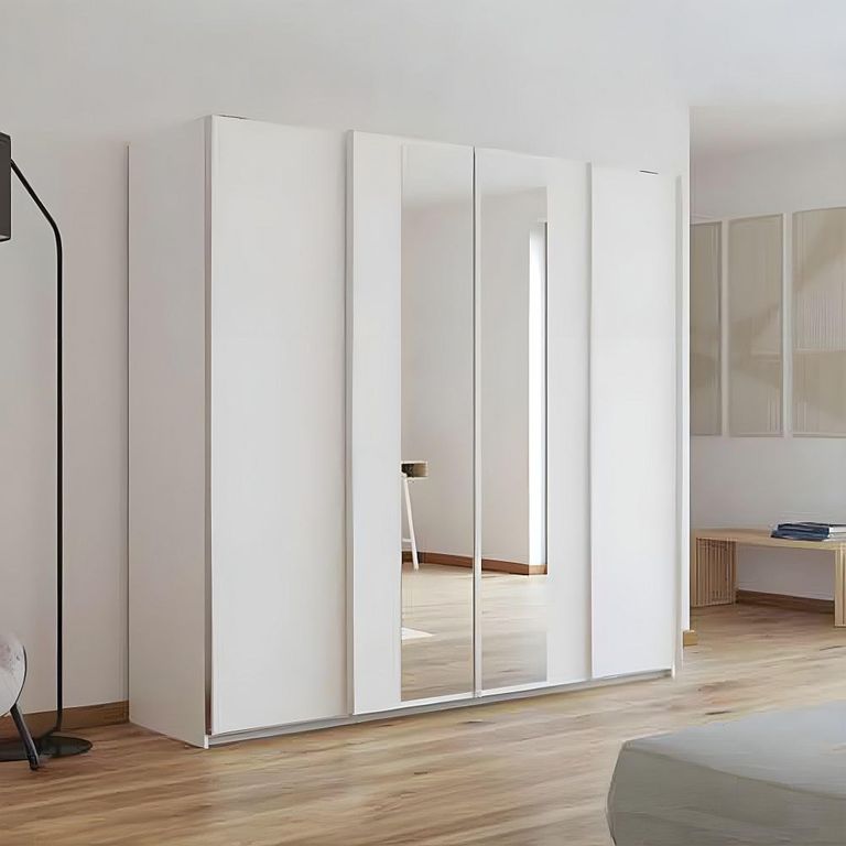 Rauch Altera 226cm 4 Door Sliding Wardrobe with Mirror - Alpine White