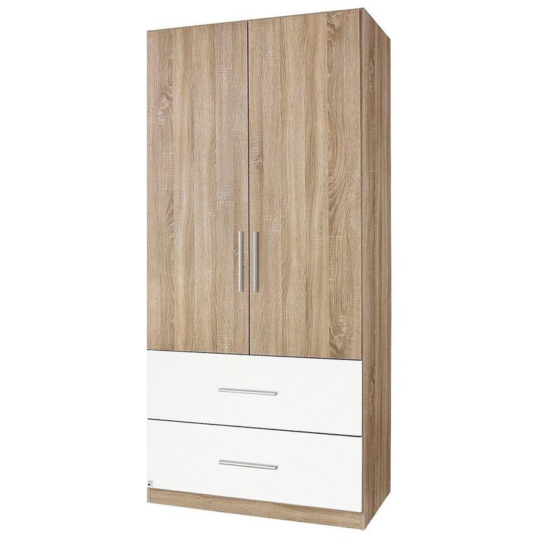 Rauch Alvor 91cm 2 Door Wardrobe - Sonoma Oak and Alpine White