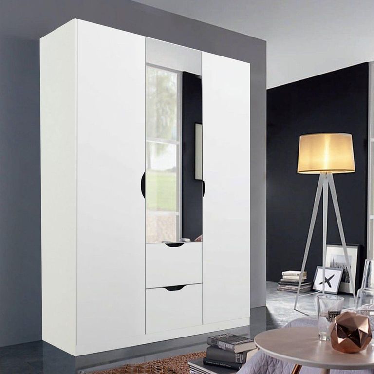 Arnstein Wardrobe - 136cm - 3 Door - Combi - Alpine White