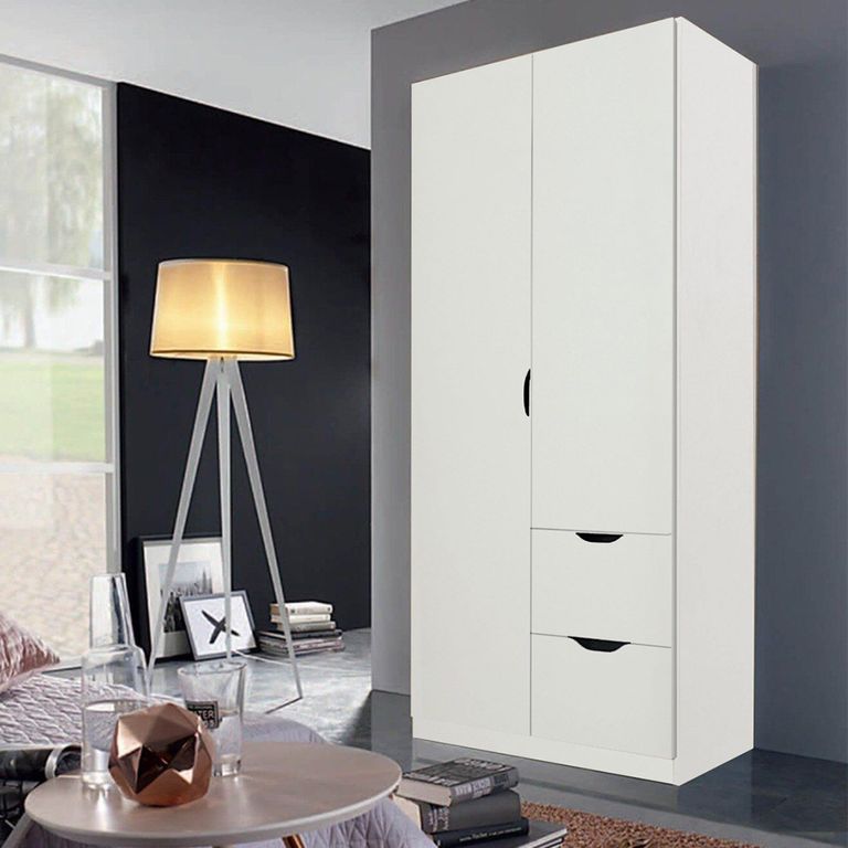 Arnstein Wardrobe - 91cm - 2 Door - 2 Drawer - Alpine White