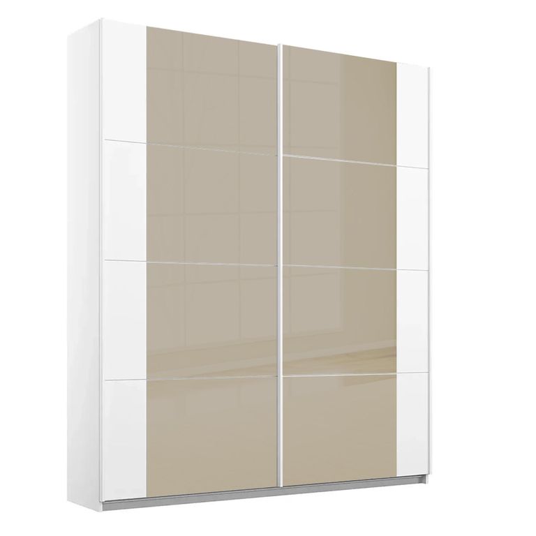 Rauch Artemis 181cm 2 Door Sliding Wardrobe - Alpine White and Champagne Glass