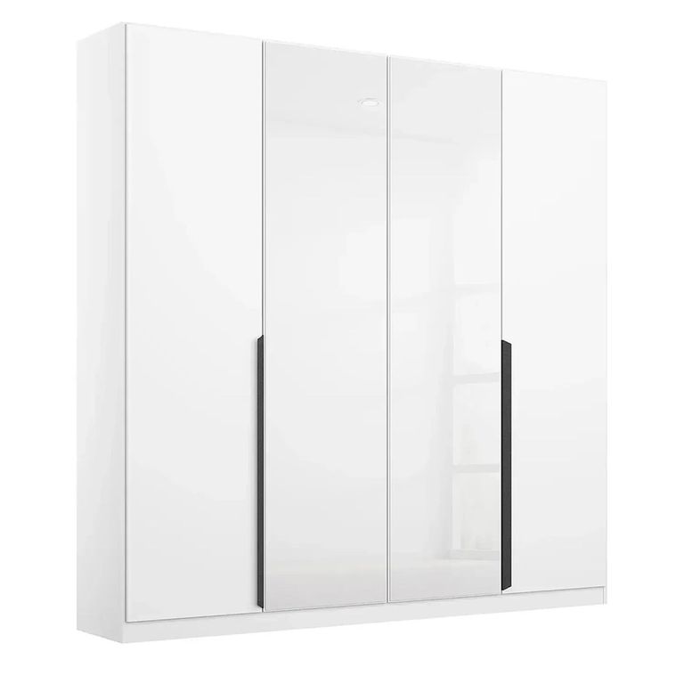 Rauch Artemis 181cm 4 Door Wardrobe - Alpine White and White Glass