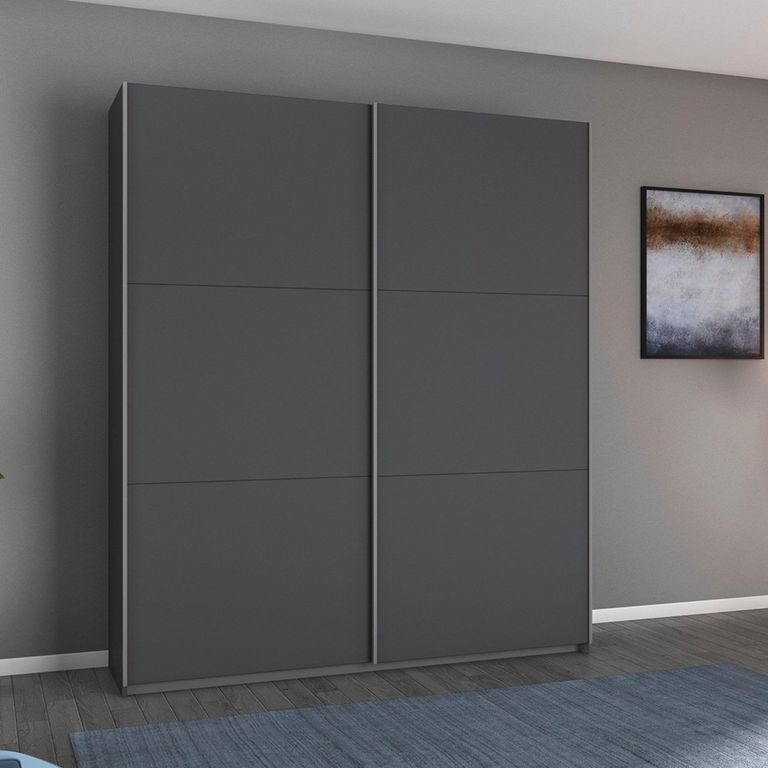 Rauch Aurelio 175cm Metallic Grey 2 Door Sliding Wardrobe