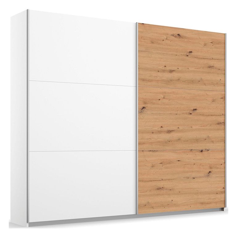 Rauch Aurelio 218cm Alpine White and Artisan Oak 2 Door Sliding Wardrobe