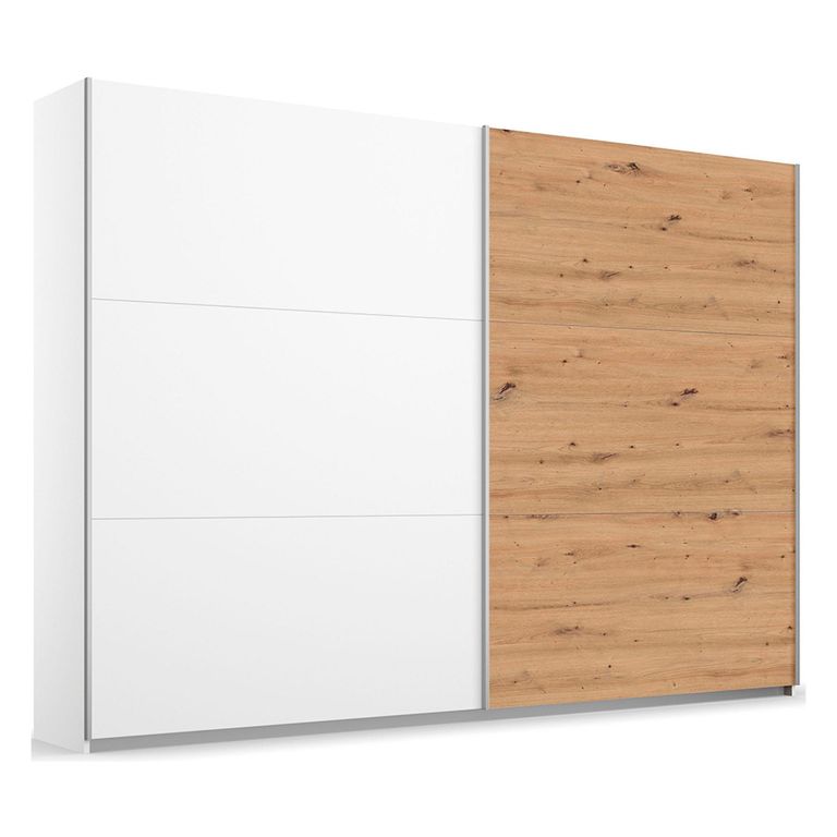 Rauch Aurelio 261cm Alpine White and Artisan Oak 2 Door Sliding Wardrobe