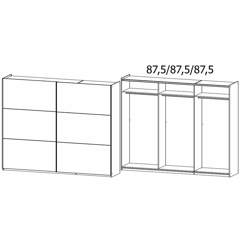 Rauch Aurelio 261cm Alpine White and Artisan Oak 2 Door Sliding Wardrobe