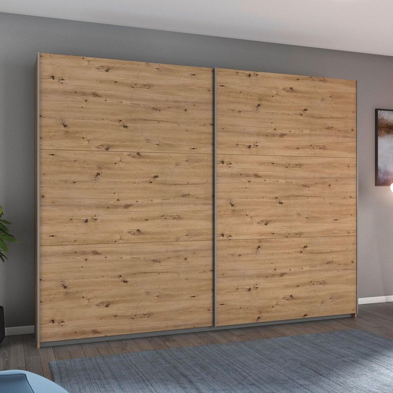 Rauch Aurelio 261cm Artisan Oak 2 Door Sliding Wardrobe