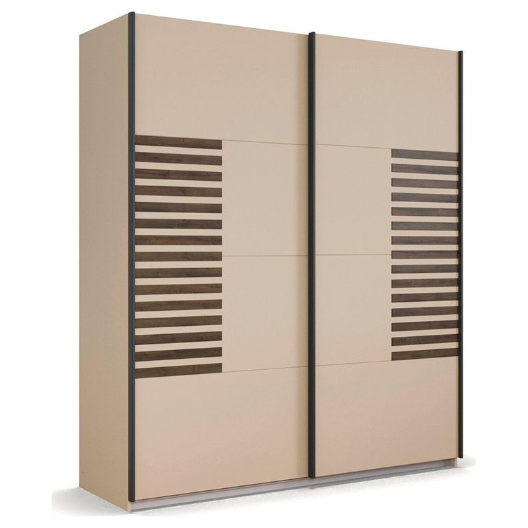 Rauch Barea 181cm 2 Door Sliding Wardrobe - Champagne and Atlantic Dark Oak