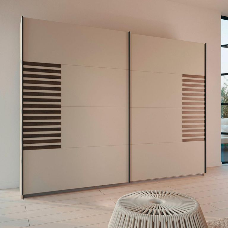 Rauch Barea 271cm 2 Door Sliding Wardrobe - Champagne and Atlantic Dark Oak