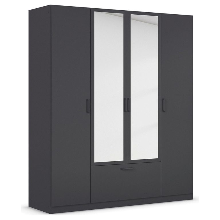 Rauch Bari 181cm 4 Door Combi Wardrobe - Metallic Grey