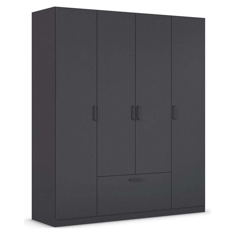 Rauch Bari 181cm 4 Door Wardrobe - Metallic Grey