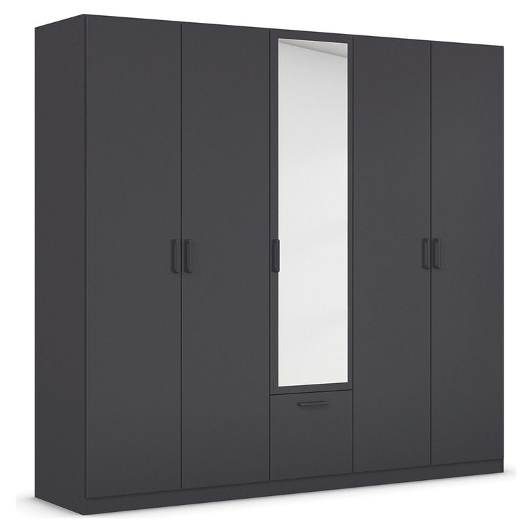 Rauch Bari 226cm 5 Door Combi Wardrobe - Metallic Grey