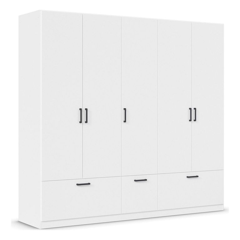 Rauch Bari 226cm 5 Door Wardrobe with Drawers - Alpine White