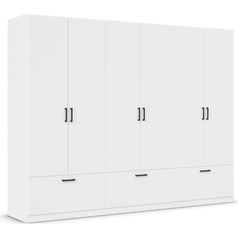Rauch Bari 271cm 6 Door Wardrobe with Drawers - Alpine White