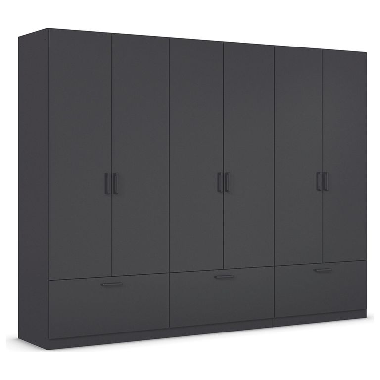 Rauch Bari 271cm 6 Door Wardrobe with Drawers - Metallic Grey